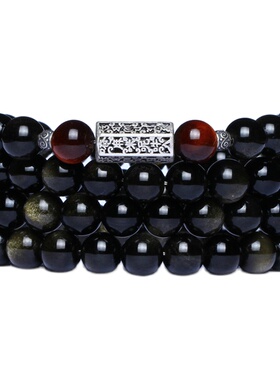 古凡金曜石简约流行银首饰手链