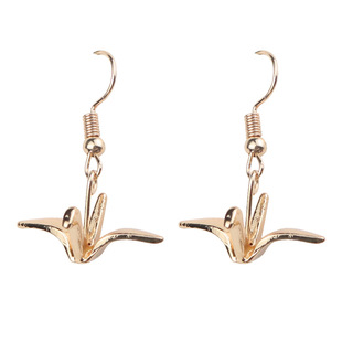 少奶奶千纸鹤天鹅耳环长款流苏吊坠耳钉气质韩国个性百搭网红耳线