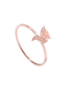 冷淡风狐狸戒指女钛钢玫瑰金个性