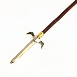 1:6古代兵器微缩武器模型檀木杆长铩长矛双铍12寸兵人道具玩具