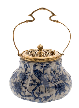 欧美陶瓷别墅会所花鸟香炉