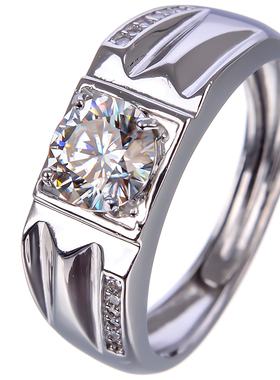 纯银莫桑石戒指空托001