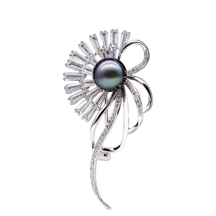 珠还合浦 上新海水大溪地黑珍珠胸花爆款原创设计胸针吊坠女时尚