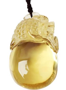 雁唐貔貅吊坠三足蟾蜍天然黄水晶