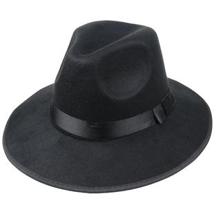 礼帽男款英伦大檐帽子秋天上海滩帽子结婚帽子秋冬年会表演道具帽