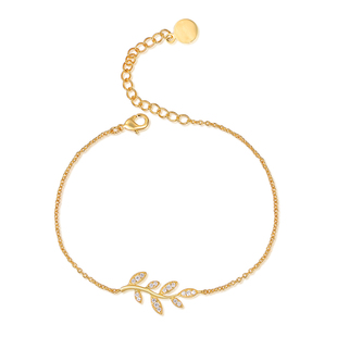 橄榄枝手链女925纯银18K黄金色手镯手环时尚百搭气质轻奢小众设计