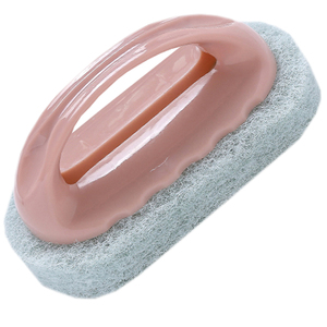 2个装去污手柄海绵擦 镜面瓷砖擦浴缸刷子洗锅洗碗多用途清洁刷子