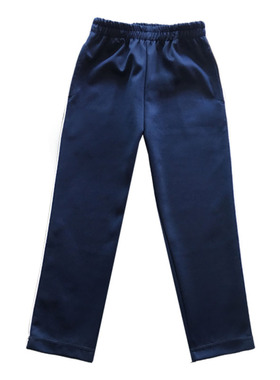 夏季超薄款藏青色镶白色细边学生裤直筒裤校裤同款舒适滑面透气
