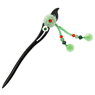 黑檀木簪子女中国风盘发百搭发簪森系超仙发栈子古风发饰仙女头饰