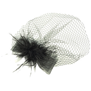 复古短发新娘头花羽毛夜上海旗袍面纱头饰网纱小礼帽晚宴礼服发饰