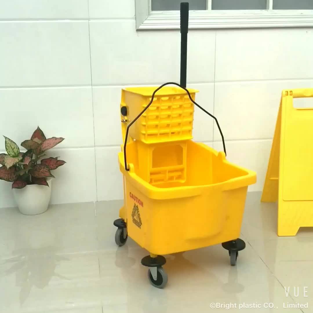 Factory Wholesale 30l Plastic Yellow Wringer Mop Bucket Squeeze Mop Bucket Buy Wringer Mop