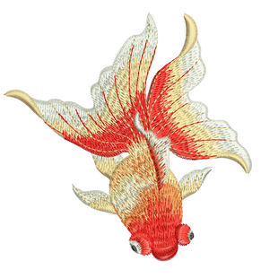 插针绣金鱼电脑刺绣制版打版打带dst家用机工艺版EMB电子苏绣版带