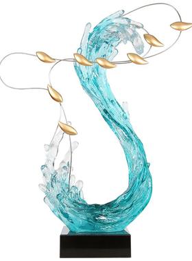 抽象风公司大堂设计师款仿琉璃