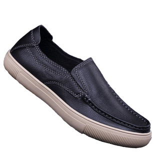 外贸真皮男鞋透气休闲皮鞋男板鞋头层牛皮软底软底日常休闲男皮鞋