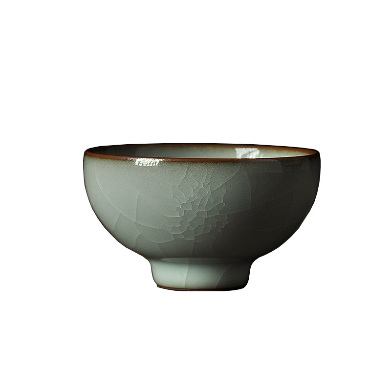 黄长伟青瓷茶杯冰裂功夫茶品茗杯