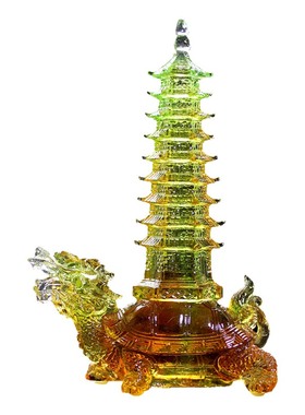 古法琉璃文昌塔龙头龟葫芦工艺品