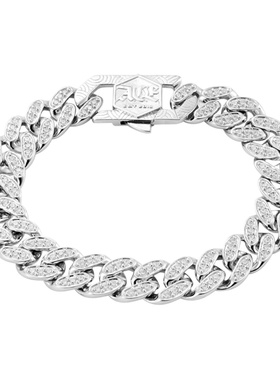 埃斯意cuban925银合成嘻哈宝石