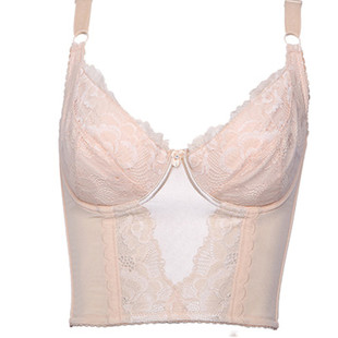 皇室经典长文胸薄70B95G内衣大码美容院款米色收副乳防下垂上托