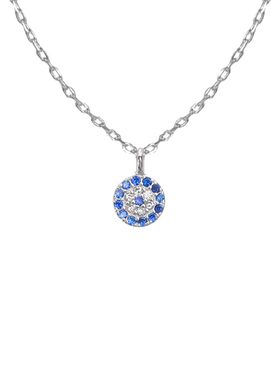 蓝眼睛锆石金银色生日礼物锁骨链