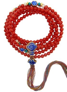 承李李原创设计 多圈爆款红宝石民族风牛年开运佛珠 水晶手链女