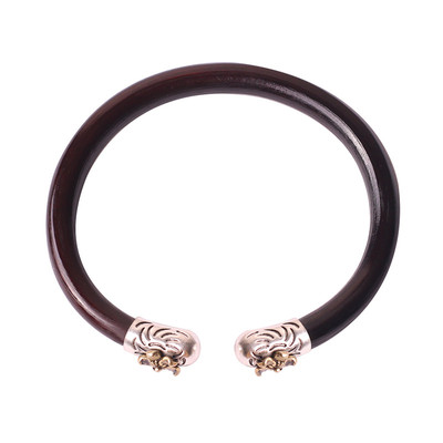 新中式鸡血藤手镯纯银民族风通用