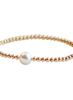 天然淡水韩国潮流小金珠百搭手链