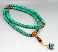 Украшения на руку [爱玉阁]绿松石佛珠手链108颗佛珠念珠长款手串 项链