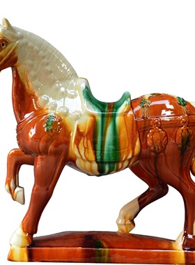 厘米战马摆件客厅古董工艺品