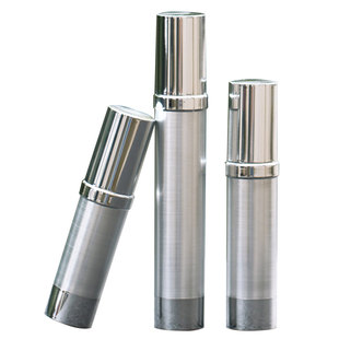 化妆品乳液分装瓶 真空便携旅行质感拉丝塑料按压瓶15ML 20ML30ML