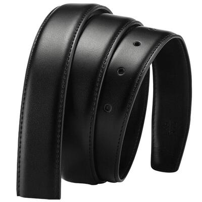 男士不带头皮带条打孔带身无头