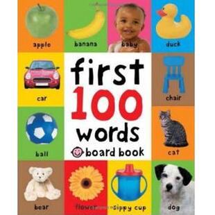 英文原版 First 100 Words 一百个单词 纸板书 儿童英语 启蒙绘本 儿童早教 字典词典 英语单词 宝宝英语学习 早教认知低幼启蒙