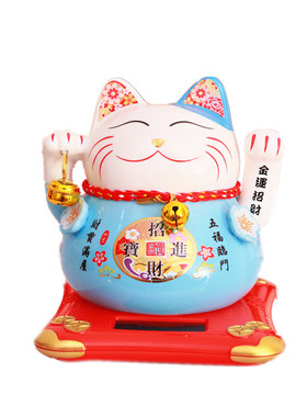 5寸太阳能摆件车内网红招财猫