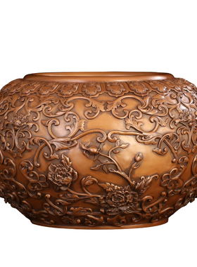 徽匠铜韵笔洗聚宝盆风水缸装饰品