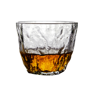 初雪创意纯手工玻璃水杯家用主人杯日式锤纹茶杯日本简约加厚杯子