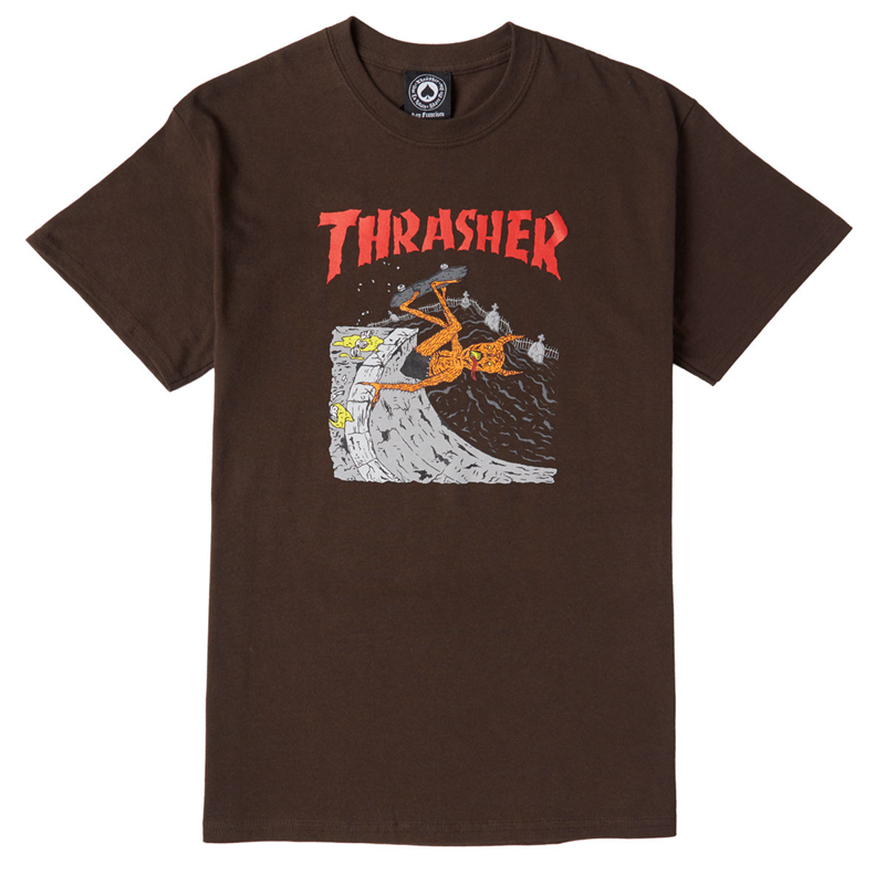 Thrasher限定新款恶魔滑板美版潮牌嘻哈街头休闲火焰短袖T恤tee