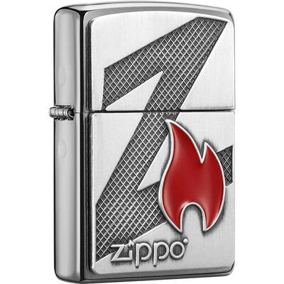 zippo芝宝煤油防风打火机 正品正版拉丝镀铬Zippo之火|29104