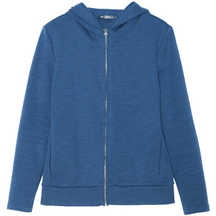 2024春装新款纯棉大码宽松胖MM中年妈妈长袖开衫连帽短外套女春季