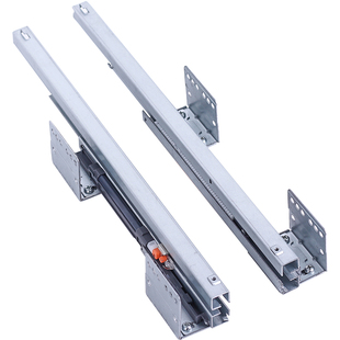 厨房阻尼缓冲调味拉篮轨道 底侧装三节滑轨 抽屉式碗篮静音导轨