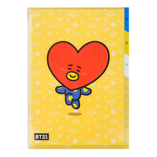 韩国BT21 x monopoly塑料文件夹3层文件袋彩色卡通档案资料夹子