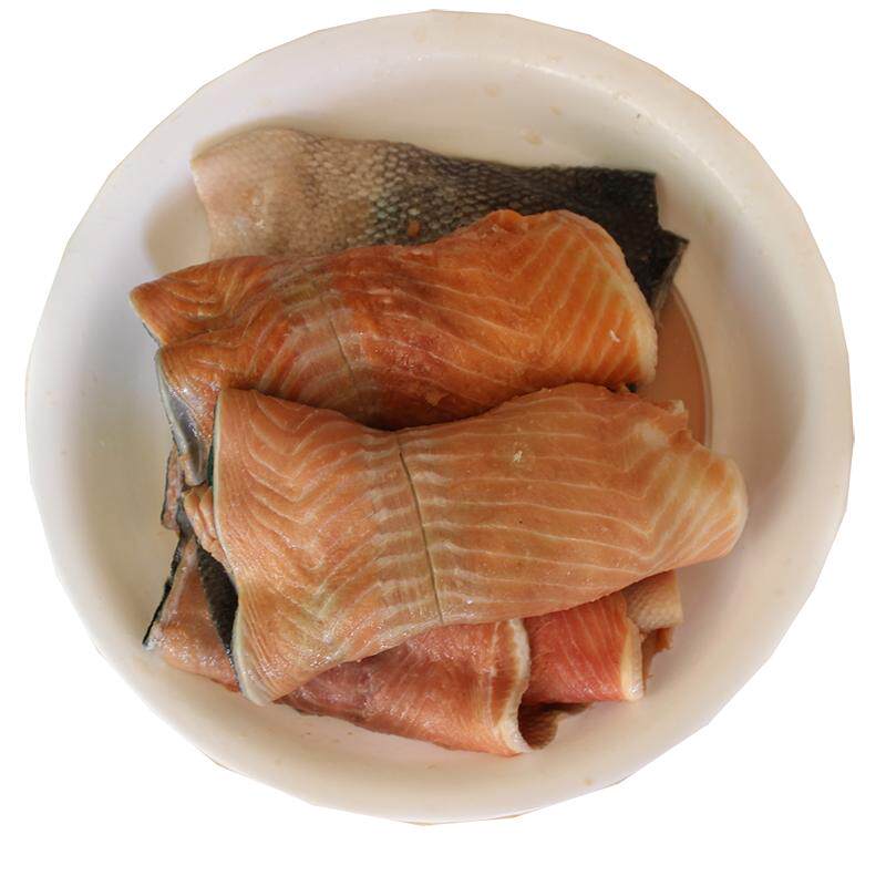 5斤新鲜三文鱼皮边角料自制狗粮狗零食材料无刺无骨带肉宠物湿粮