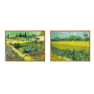 名画复制品酒店宾馆装饰画有框梵高油画客厅餐卧室田园风景 包邮