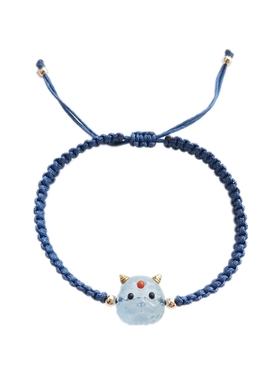 超萌海蓝宝小怪兽编绳手链