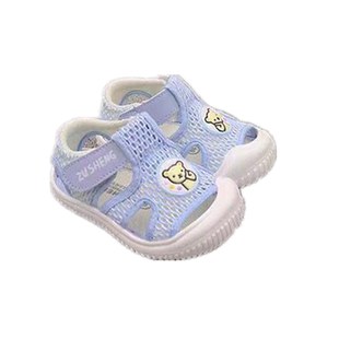 足圣童鞋春款双网布鞋女童机能鞋透气轻便男童软底宝宝学步鞋1620