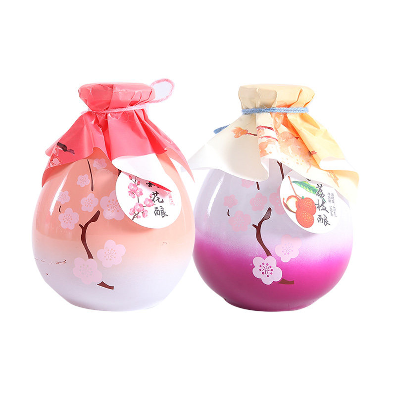 2瓶高颜值500ml桃花酒