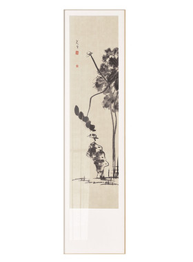 半庭荷花茶室八大山人朱耷装饰画