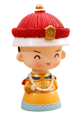 古风宫廷皇上摇头车载摆件树脂