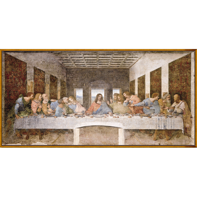 世界名画复制品达芬奇最后的晚餐油画餐厅欧式古典装饰挂壁画贴纸