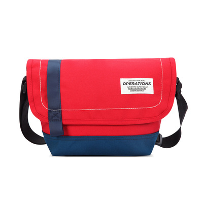 原创日韩男女情侣旅行拼色斜挎包