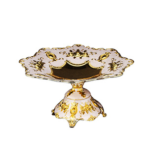 欧式奢华果盘 客厅茶几摆件家居创意装饰 KTV合金高档水果干果盘