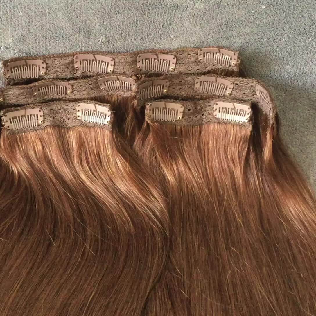 Best Seller 100 Real Human Hair 230g Clips On Set Remy Hair Extensions